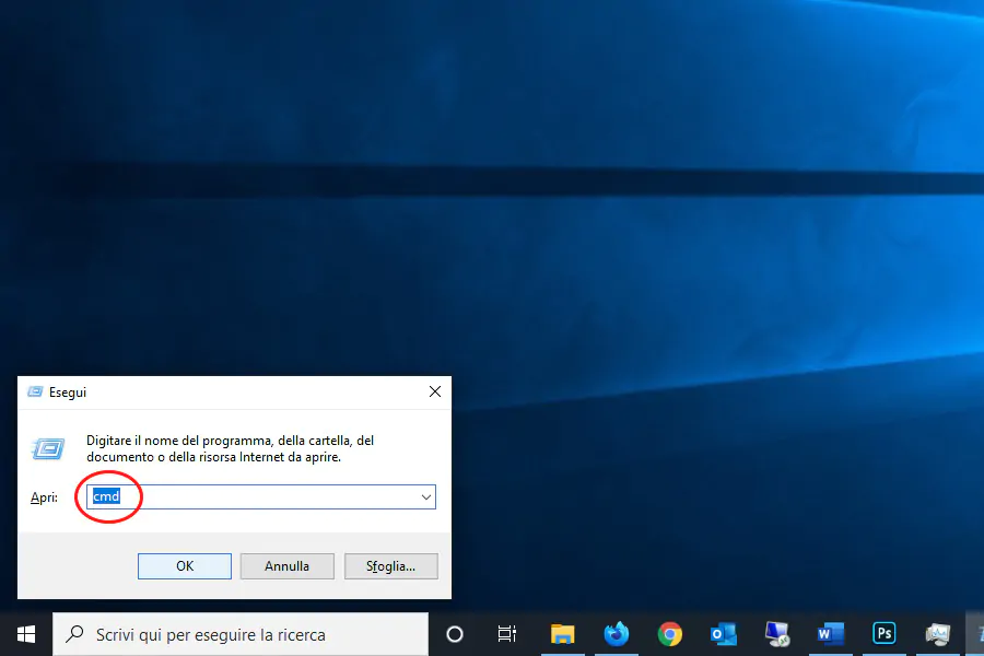 Windows + R: si apre il task "Esegui"